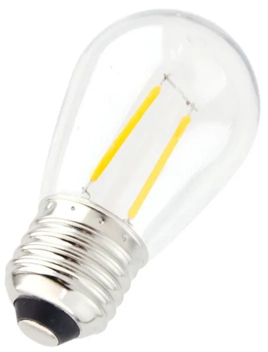 Lampada LED E27 IP65 da 2W a Filamento S14 - INFRANGIBILE per Catenarie Colore Bianco Caldo 2.700K