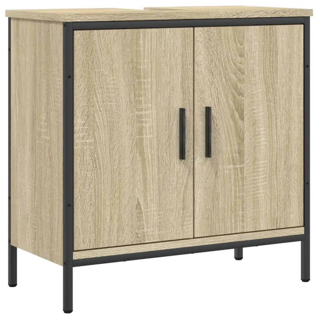 Mobile lavabo bagno rovere sonoma 60x30x60 cm legno multistrato