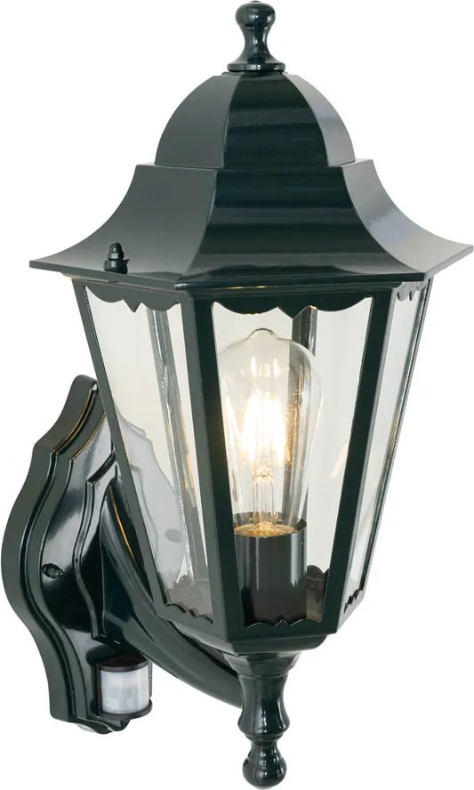Lanterna da parete per esterno verde scuro con sensore di movimento IP44 - New Orleans up