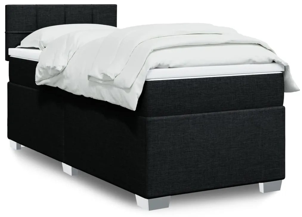 Giroletto A Molle Con Materasso Nero 100x200 Cm İn Tessuto /