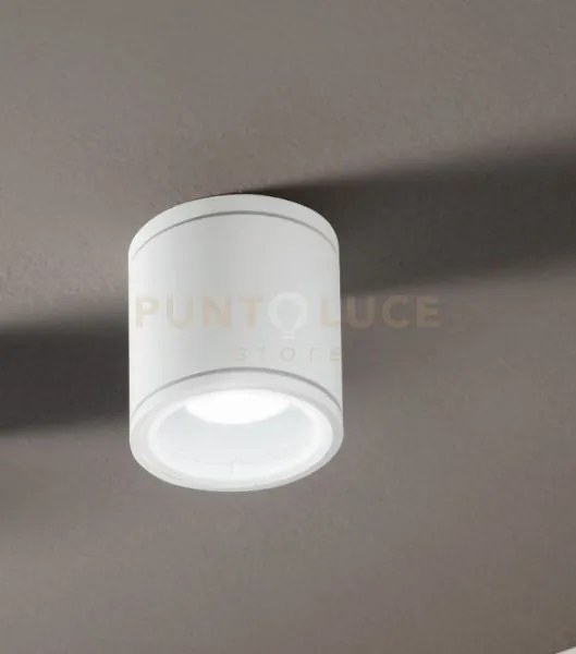 Plafoniera per esterni jubo 1 luce attacco gu10 bianco d.9cm