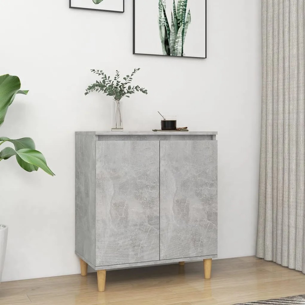 Credenza Gambe Massello Grigio Cemento 60x35x70cm Multistrato /