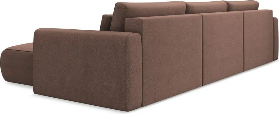 Divano angolare rosa allungabile/con contenitore (a U) Kapua – Makamii