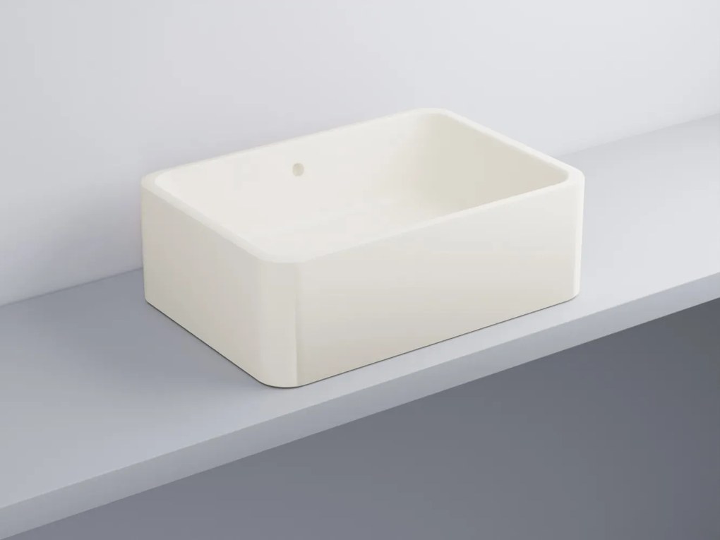 Cielo Shui Lavabo 60x42 da appoggio rettangolare con troppo pieno in ceramica talco