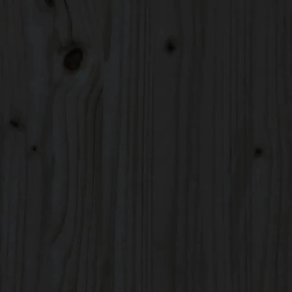 Testiera per letto nera 166x4x100 cm in legno massello di pino