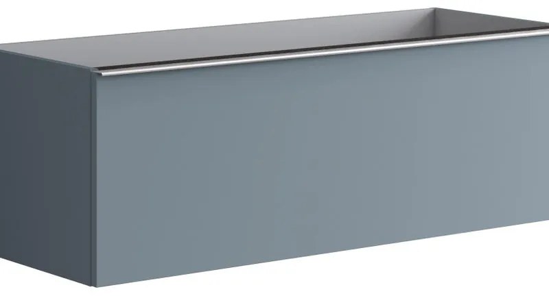 Mobile da bagno sotto lavabo Pixel laccato opaco indaco L 120 x H 40 x P 45.5 cm 2 cassetti, lavabo non incluso