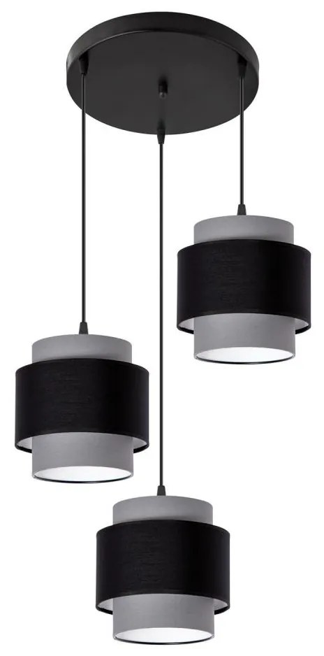 Lampadario a sospensione 3xE27/60W/230V grigio