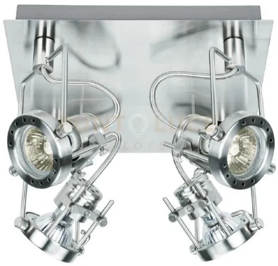 Spot led techno nickel 4 luci attacco gu10 led 5w 400lm 2700k 23x26...