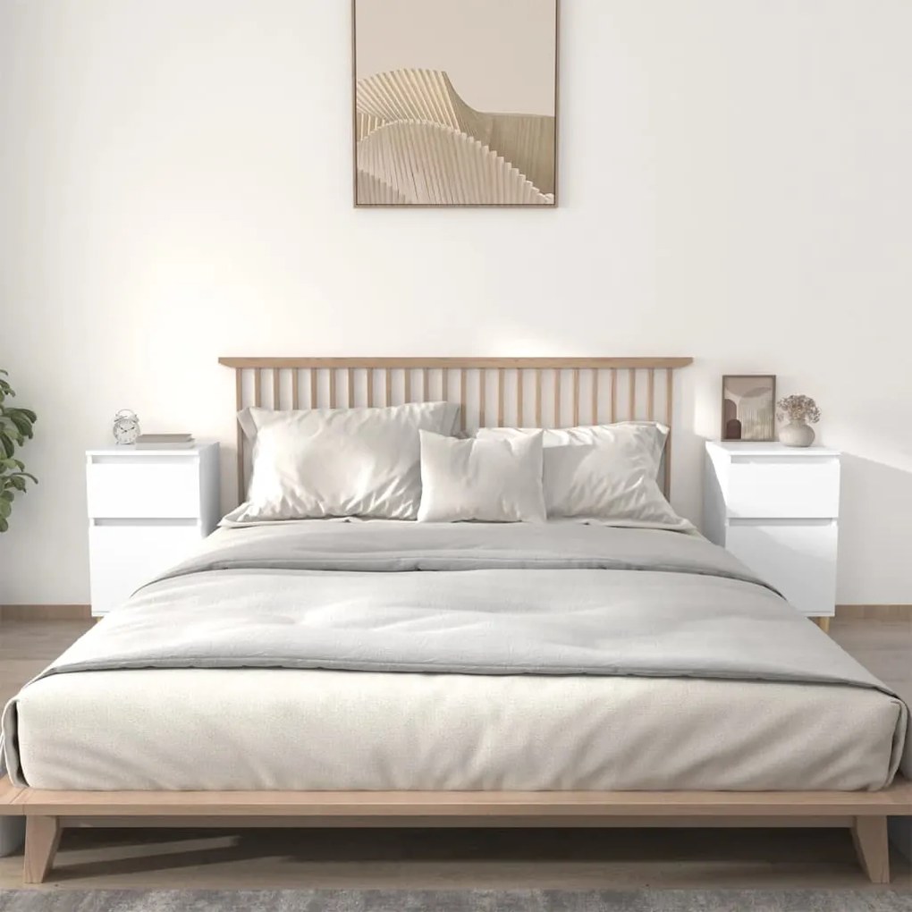 Comodini 2pz Bianchi 40x35x70 Cm /