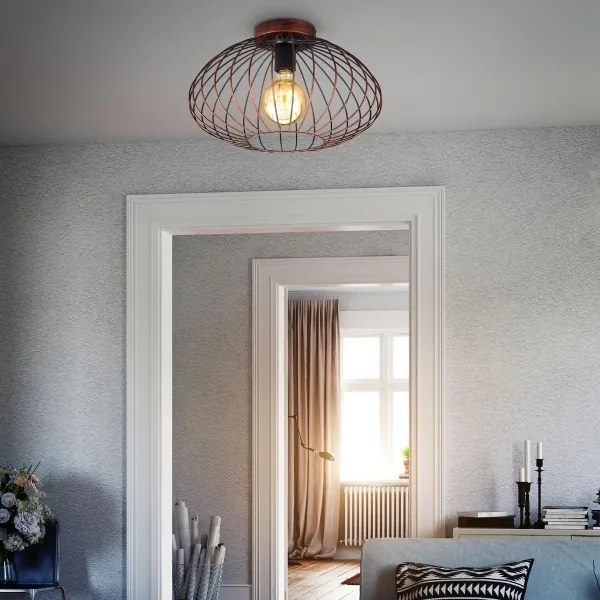 B.K. Licht 1471 - Lampadario a plafone RETRO 1xE27/40W/230V rame