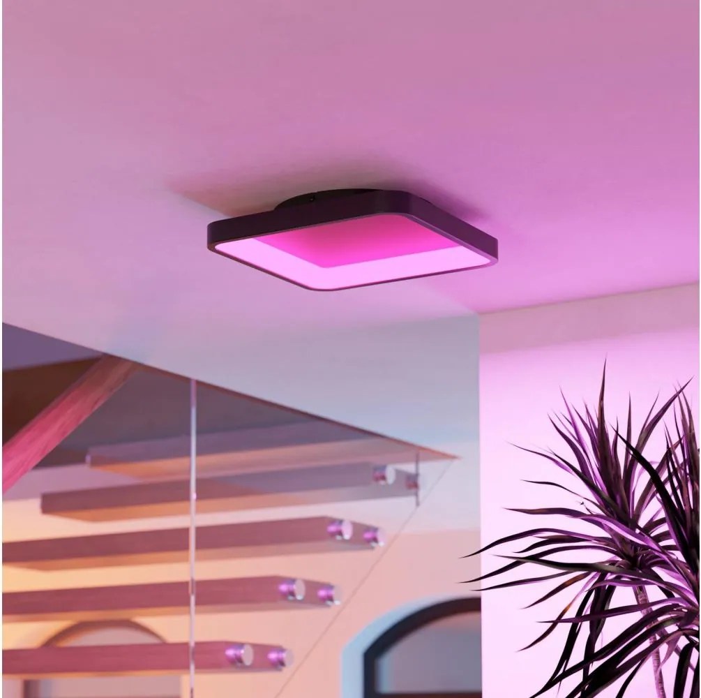 Eglo 901911 - Plafoniera LED RGBW dimmerabile LORETELLO-Z LED/20W/230V 35x35cm nero