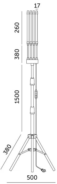 Lampada da terra dimmerabile a LED per la coltivazione di piante VITARO 4xLED/7,5W/230V nero