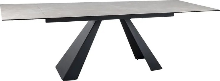 Tavolo allungabile Salvadore Ceramic crema DIAMOND CREAM/nero opaco - L160-240 cm