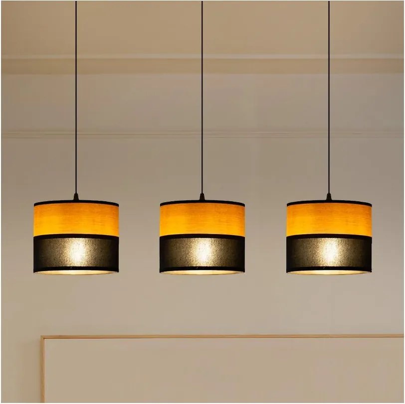 Lampadario a cavo ALBA 3xE27/15W/230V nero/marrone