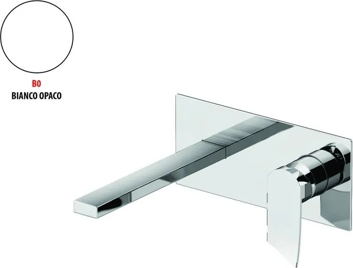 Rubinetto per lavabo ad incasso getto laminare cristallino Soffio bianco opaco GATTONI RUBINETTERIA