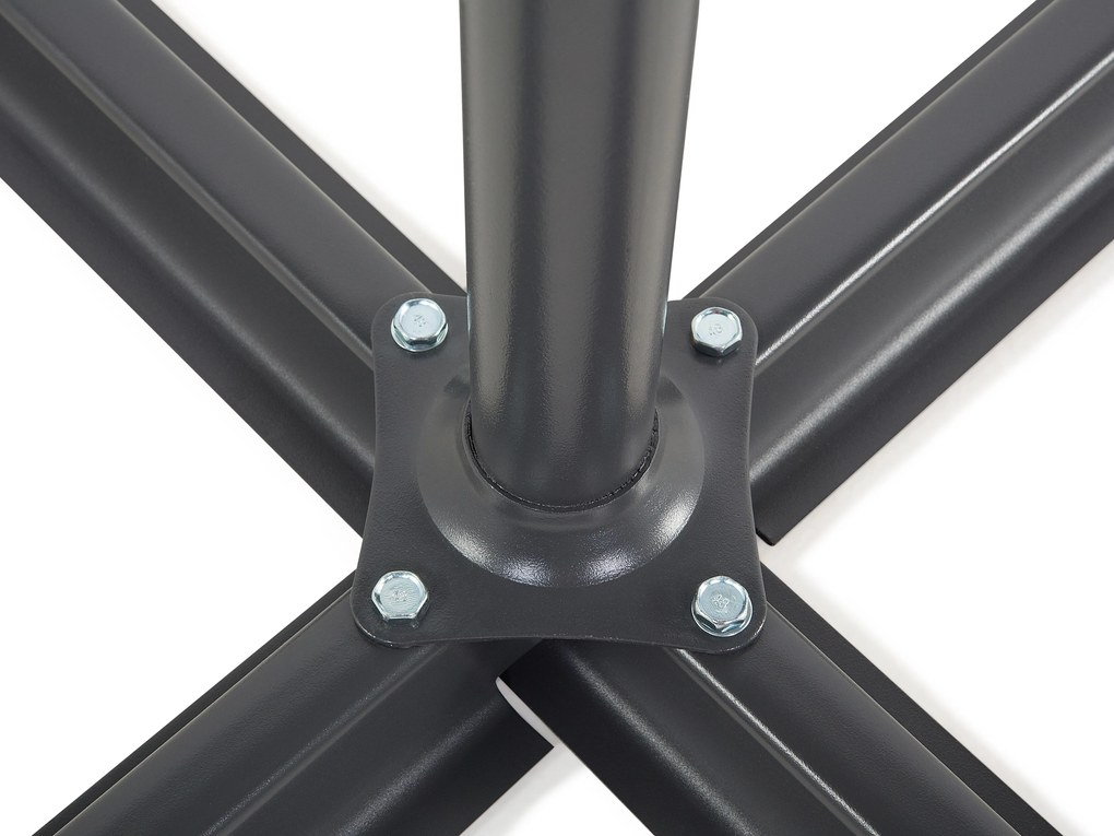 Ombrellone a sbalzo ottagonale diametro 300cm grigio scuro RAVENNA Beliani