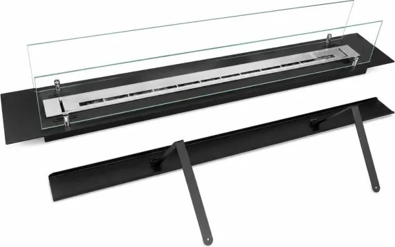 Bruciatore per camino a bioetanolo da incasso con vetri biocamino da120 cm