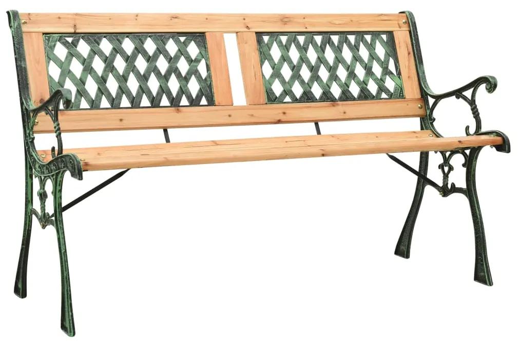 Panchina da giardino 122 cm in ghisa e legno massello di abete