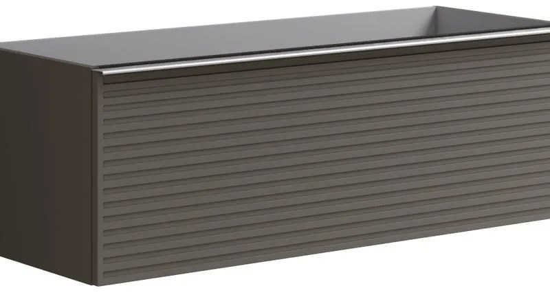 Mobile da bagno sotto lavabo Pixel stripes grigio laccato L 120 x H 40 x P 45.5 cm 2 cassetti, lavabo non incluso