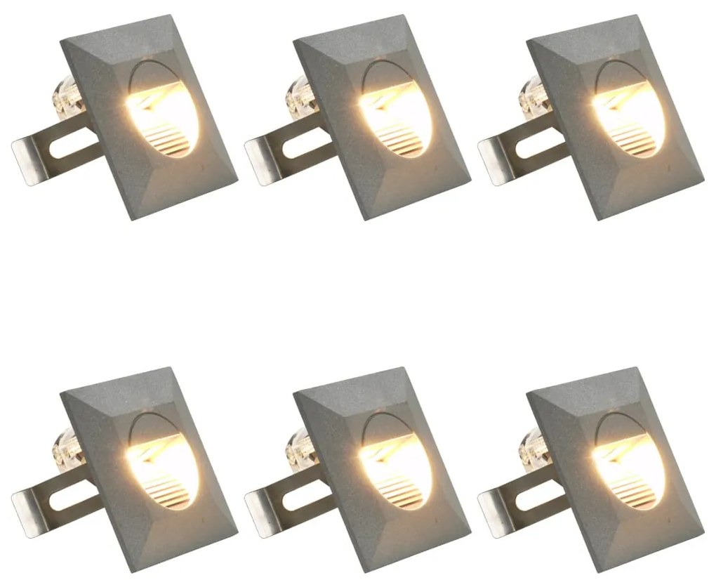Lampade Da Parete Da Esterno A Led 6 Pz 5 W Argento Quadrate /