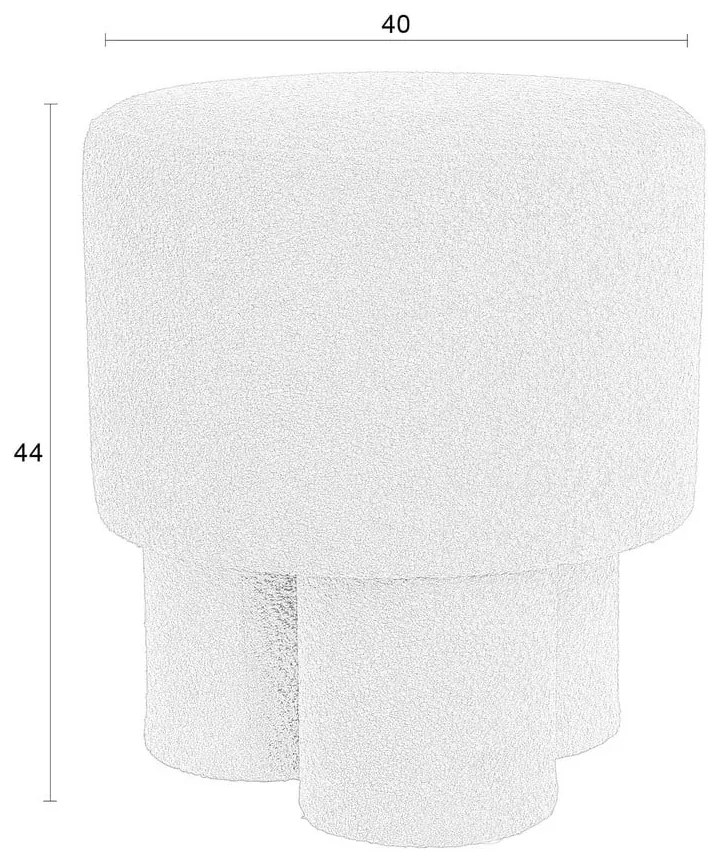 Poggiapiedi color mattone con rivestimento in bouclé Marcos – White Label