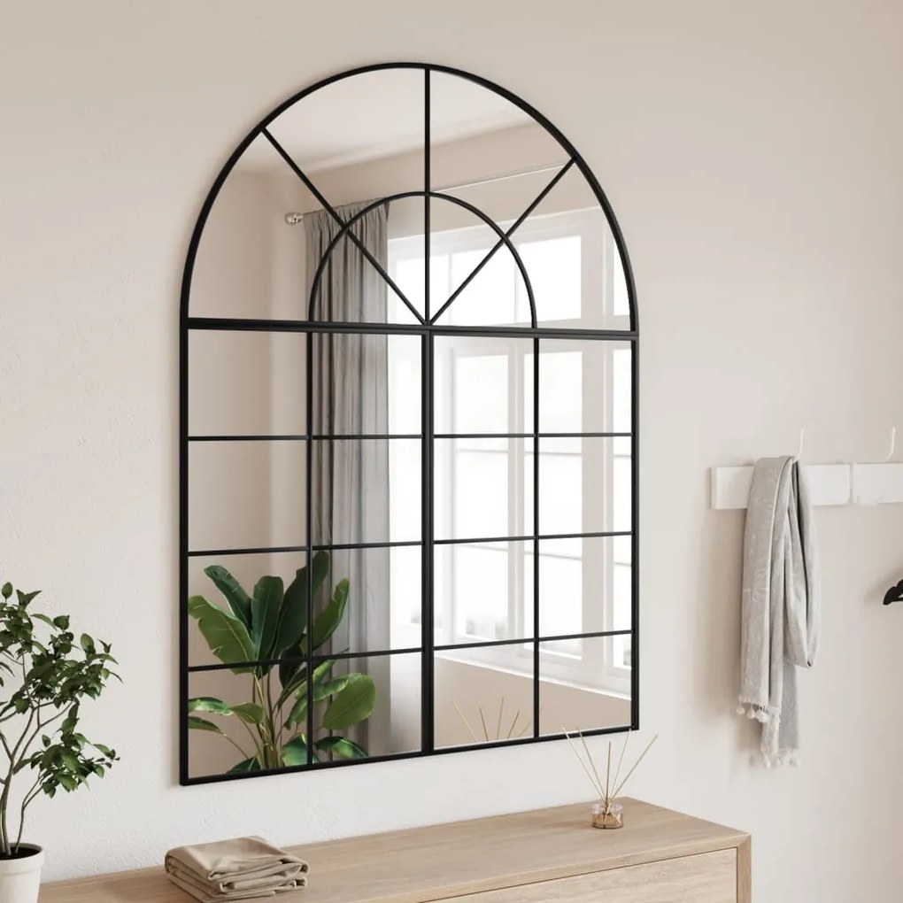 Specchio Da Parete Nero 100x130 Cm Arco İn Ferro /