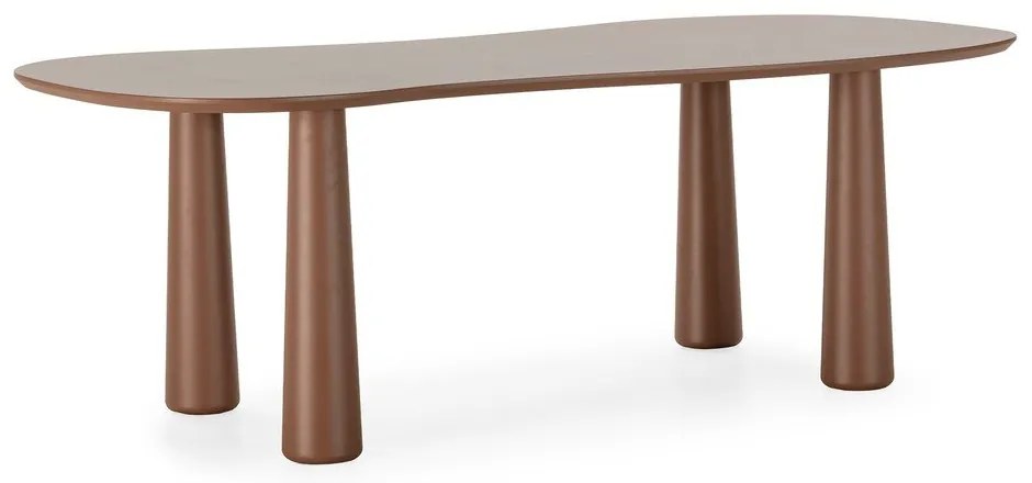 Tavolino da salotto marrone con piano in pino massiccio 110x220 cm Nahia – MOME