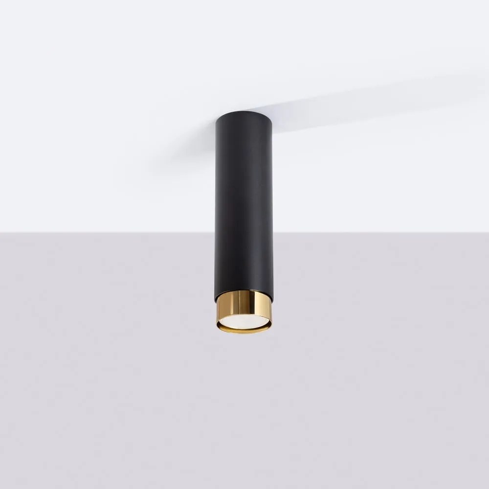 Plafoniera nera/dorata Crown – Sollux