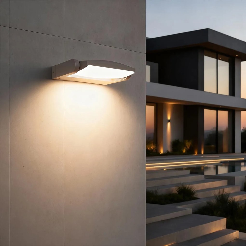 Applique da Esterno Orientabile 12W IP65 con LED OSRAM - Antracite