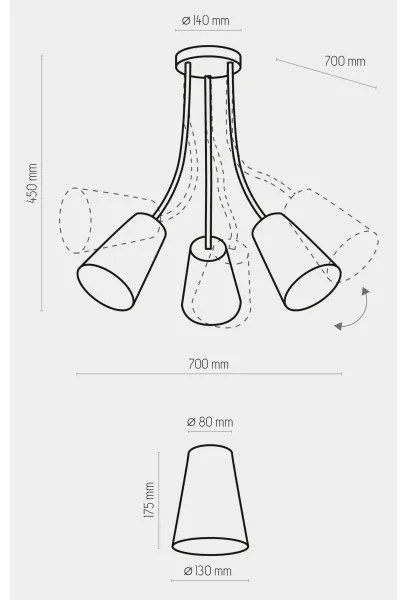 Lampadario per bambini  WIRE KIDS 3xE27/15W/230V