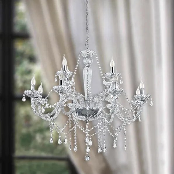Lampadario Neoclassico Basilano 1 nichel 12x E14 Ø100cm EGLO