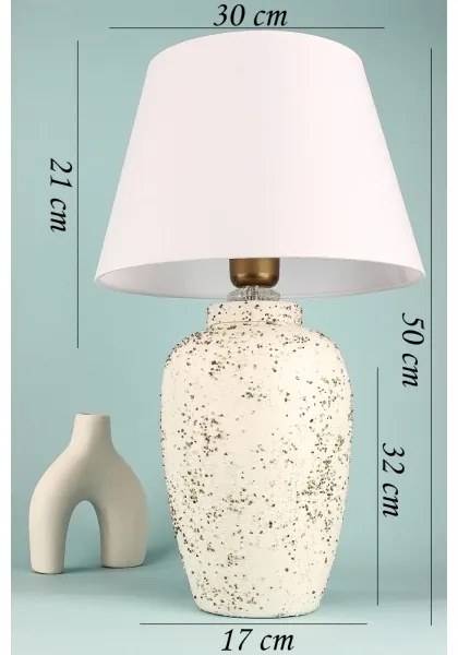 Lampada da tavolo RAMZES 1xE27/40W/230V bianca/crema