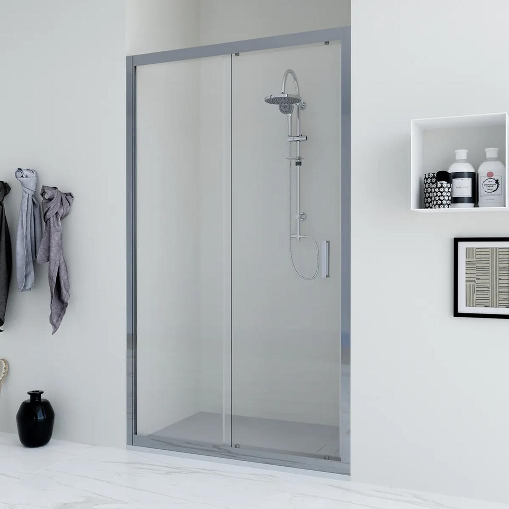 Porta doccia scorrevole 120 cm trasparente Faggio