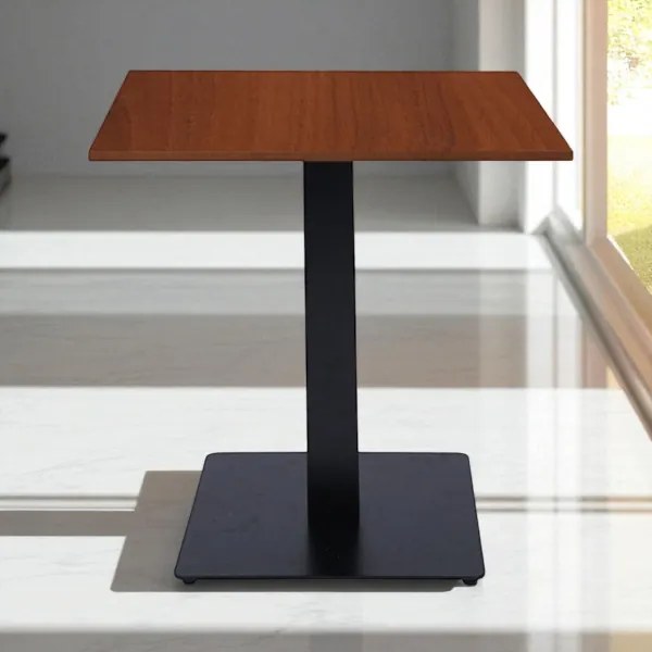 Tavolo pub ristorante bar quadrato 70x70 cm con piano laminato Noce H 75