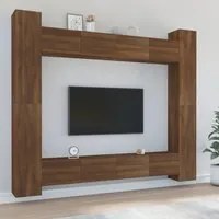 Set Mobili Porta TV 8pz Rovere Marrone in Legno Multistrato 3114245