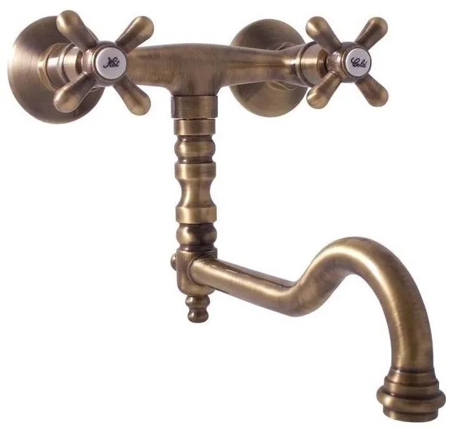 RAV Slezák MK101.5/29SM - Miscelatore per lavello/lavabo MORAVA RETRO in ottone antico