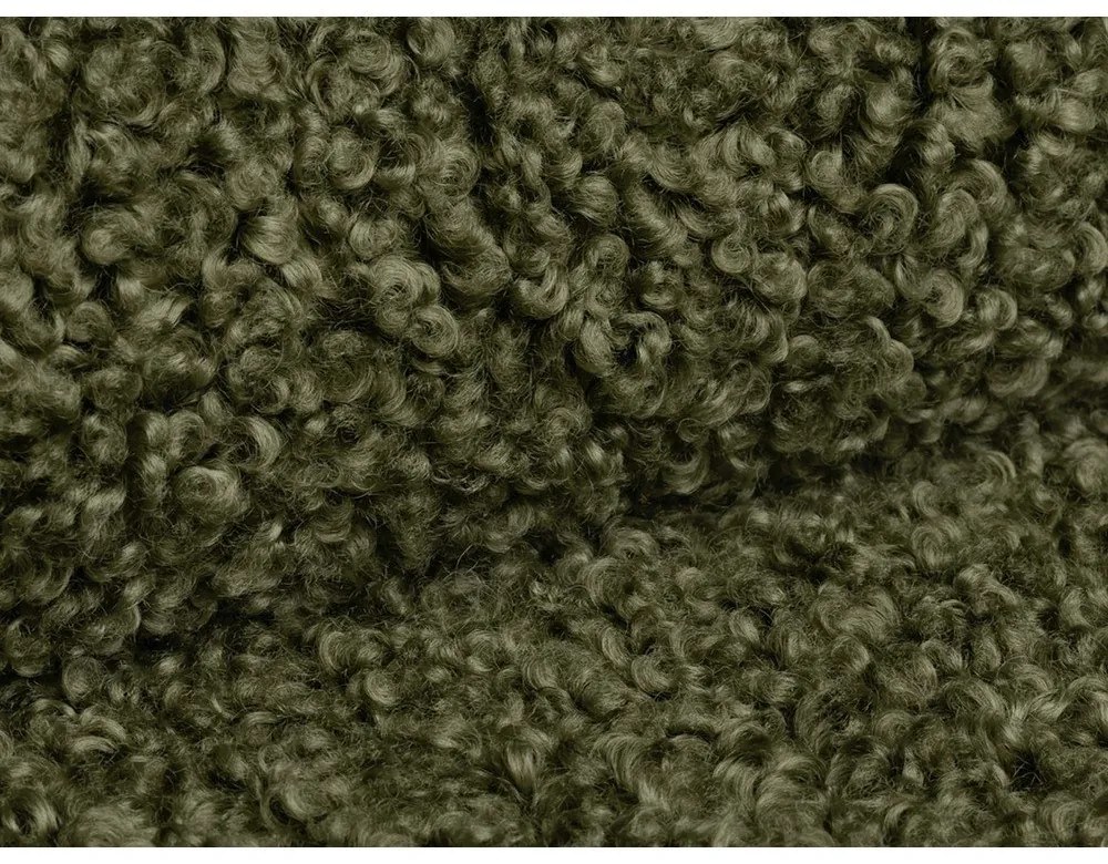 Poggiapiedi verde con rivestimento in bouclé Dia – Micadoni