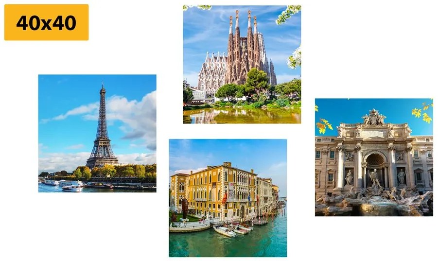 Set di quadri – Monumenti storici in colori splendidi