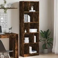 Libreria Rovere Fumo 57x28,5x174 cm in Legno Multistrato 847993