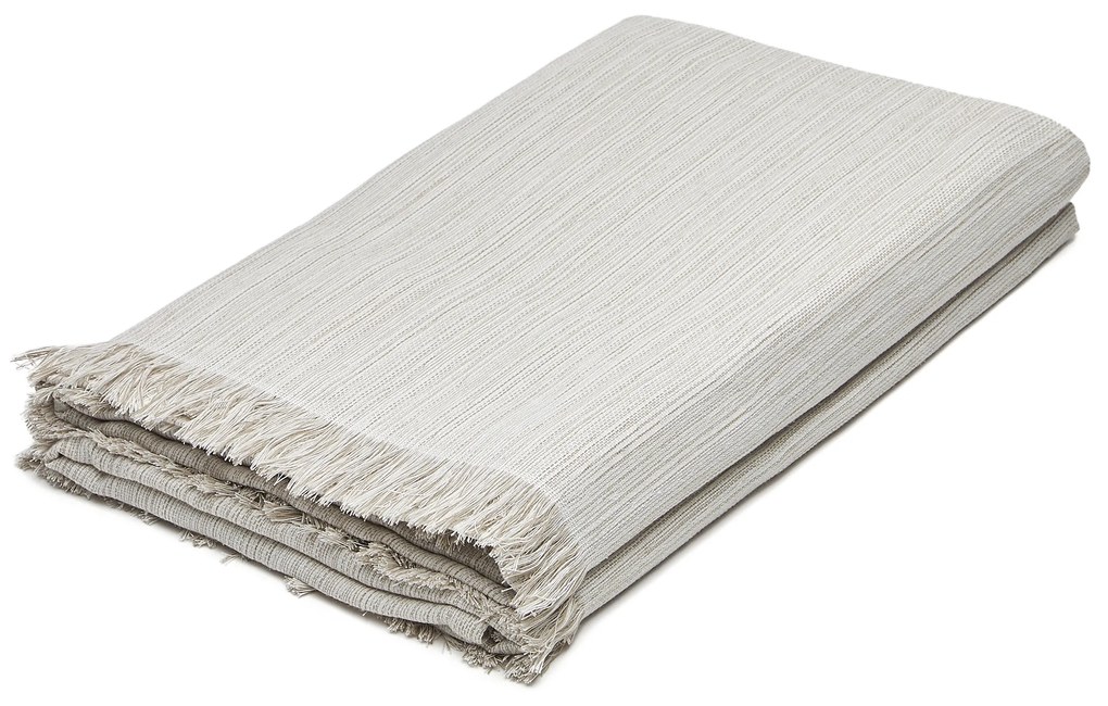 Kave Home - Tovaglia in resina Vilahur beige con frange 150 x 250 cm