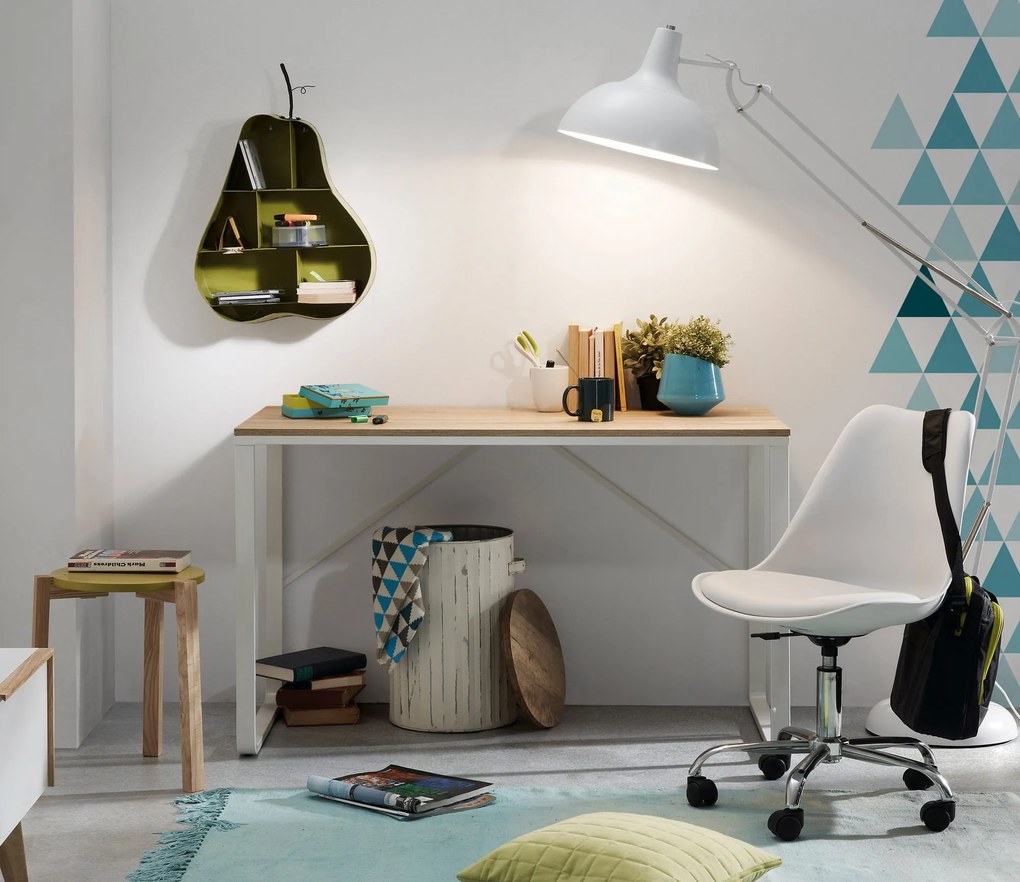 Kave Home - Scrivania rettangolare Talbot 120 x 60 cm bianco