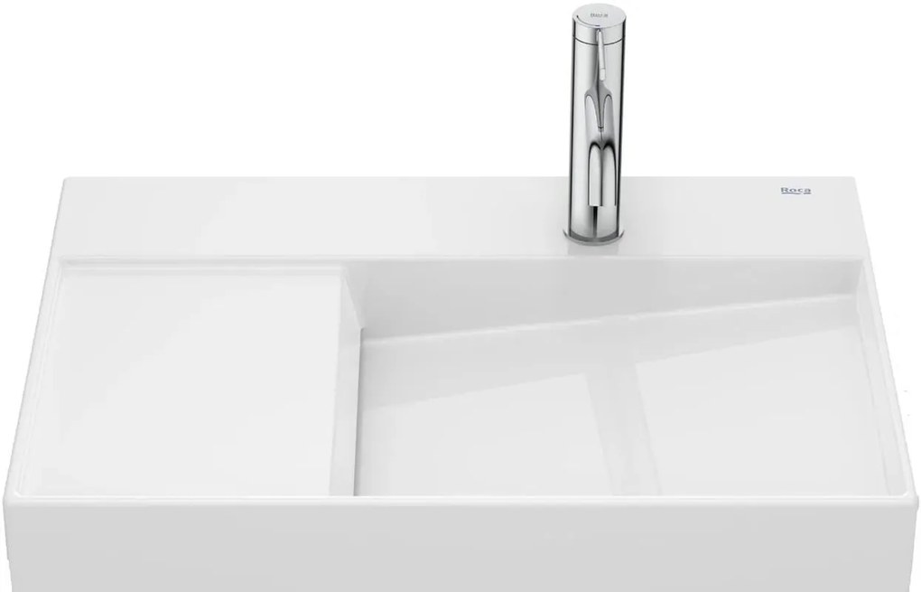Lavabo da appoggio ROCA rettangolare in ceramica bianco piletta inclusa