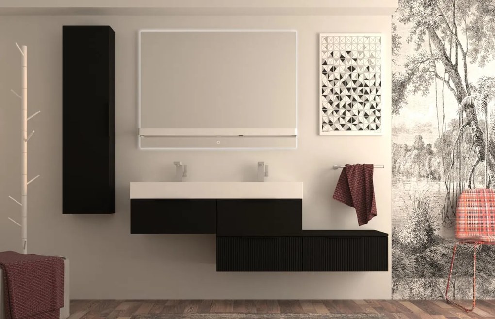 Cassetti in truciolare nero opaco Modula