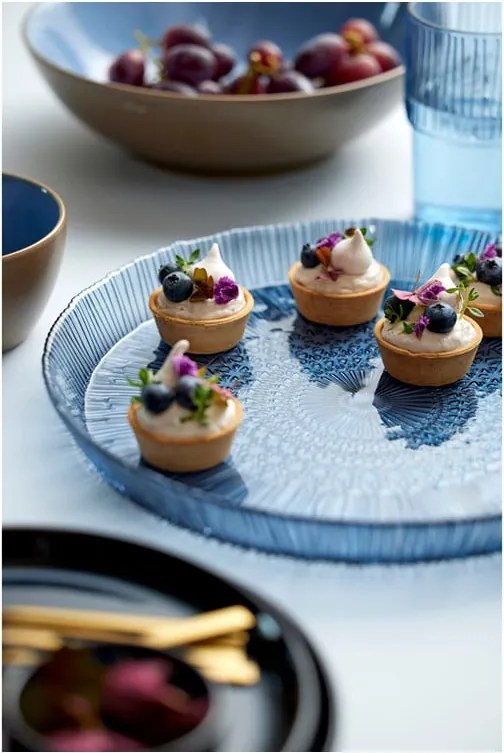 Piatto da portata in vetro blu ø 30 cm Kusintha - Bitz