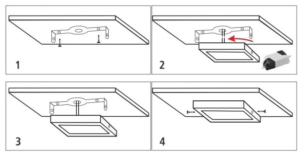 Plafoniera LED LED/12W/230V 4200K 16,3x16,3 cm bianco
