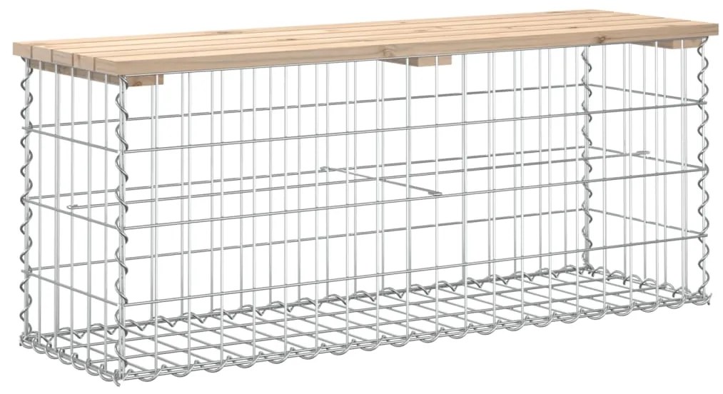 Panca da giardino design gabbione 103x31,5x42 cm massello pino