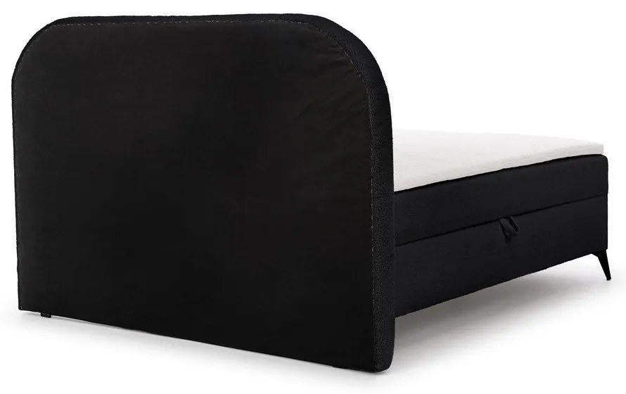 Letto boxspring nero con contenitore 200x200 cm Ornes – Ropez