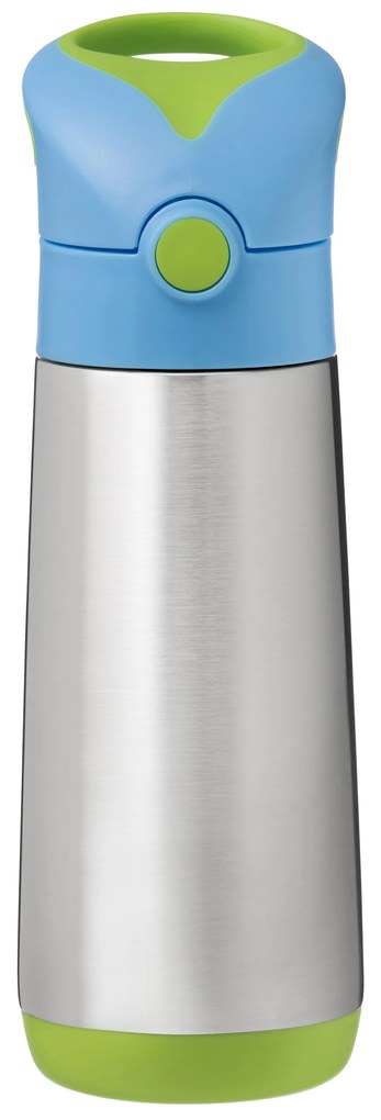 Bottiglia termica con cannuccia 500 ml – blu/verde