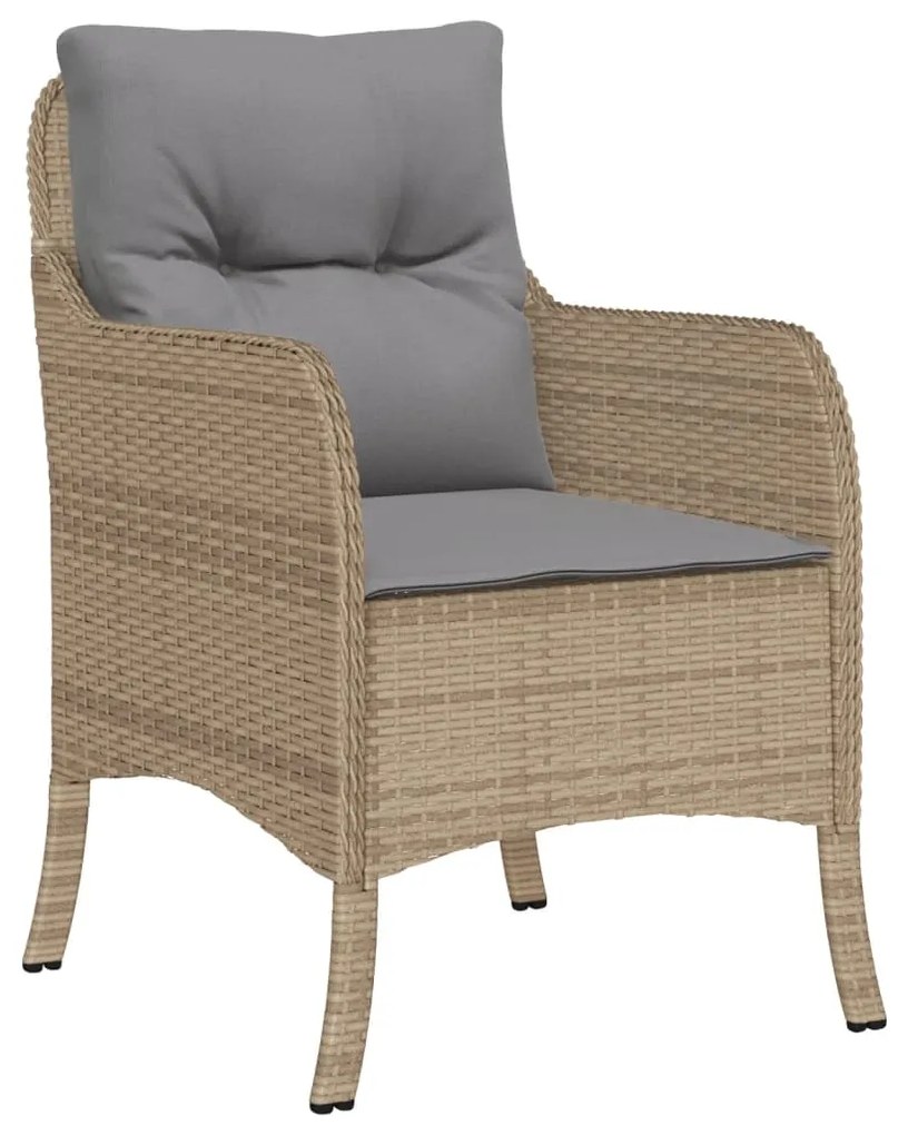 Sedie da giardino con cuscini 2 pz beige misto in polyrattan