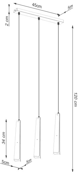 Sollux SL.1399 - Lampadario a sospensione con filo PRYSM 3xG9/8W/230V bianco
